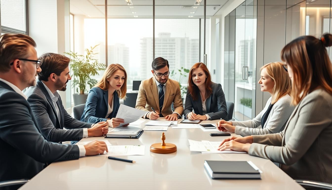 Family reviewing legal documents